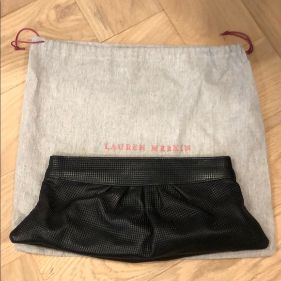 Lauren Merkin Black Pebble Leather clutch - Picture 1 of 9